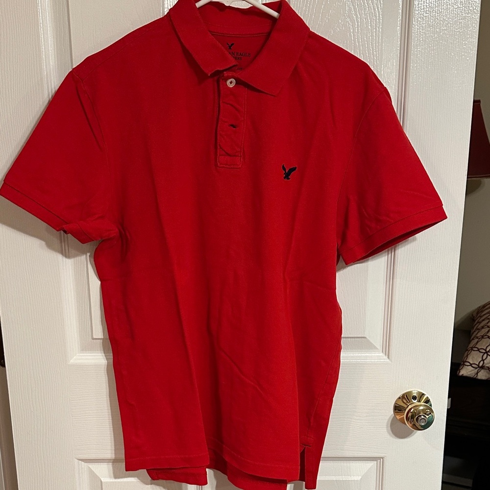 American Eagle Outfitters Vibrant Red Polo Shirt